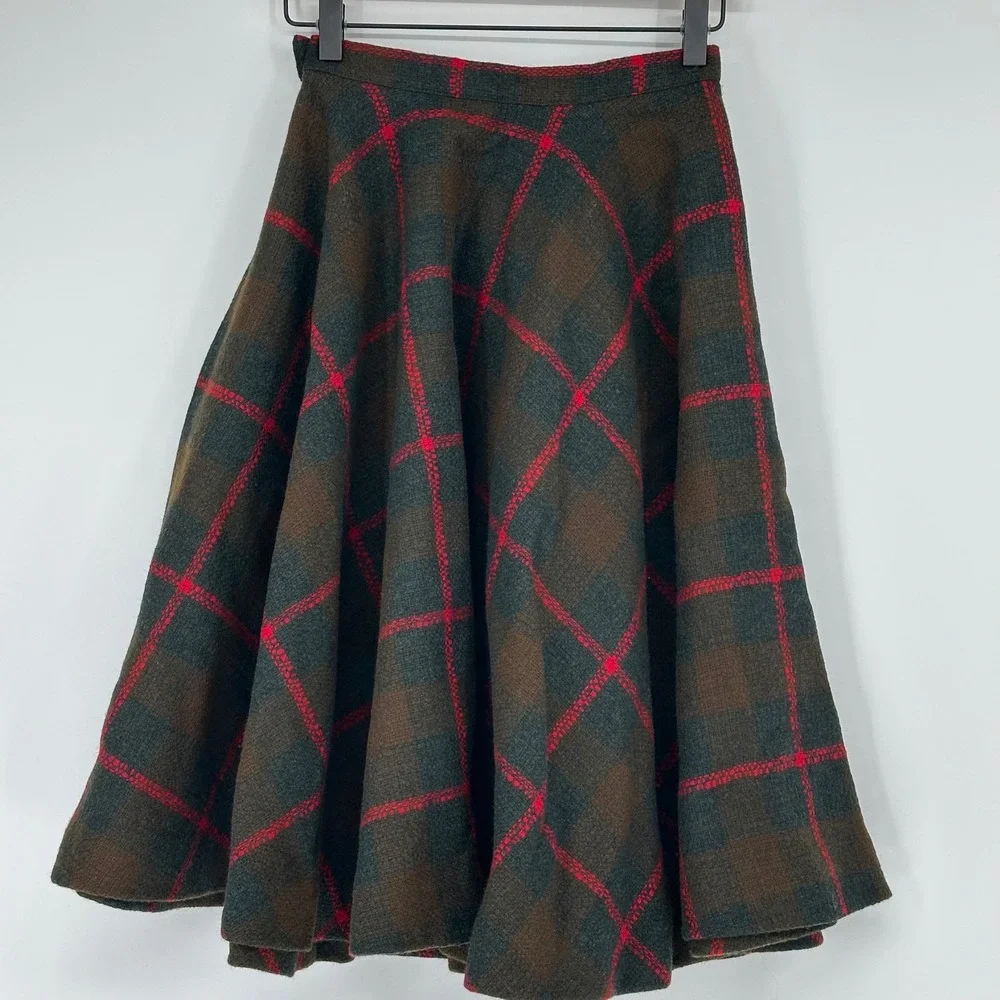 Vintage‎ 60s Pendleton Doughnut Skirt Girls Size 10 Plaid Wool Tartan RARE